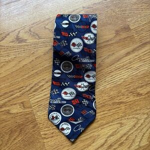 RM Style Chevrolet Corvette silk tie vintage made in USA blue orange collectible
